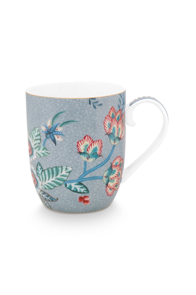 Set/2 Mugs Flower Festival Light Blue