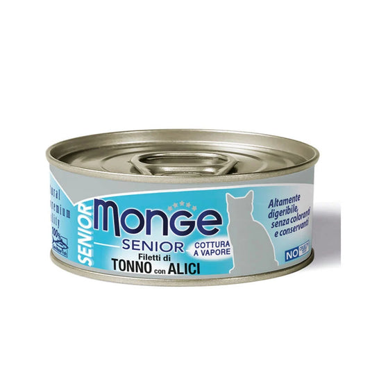 Monge Cat Jelly Fileti Di Tonno/Acciughe Senior 80gr