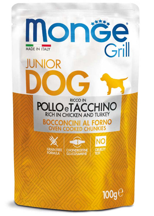 Monge Dog Grill Bustina Puppy Junior Pollo/Tacchino 100gr