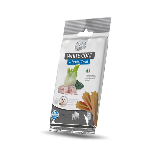 Treat Nd White Dog Spigola Riso Spirulina Med/Max Gr 100