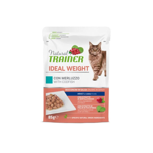 Natural Trainer Cat Ideal Weight Merluzzo Busta 85g