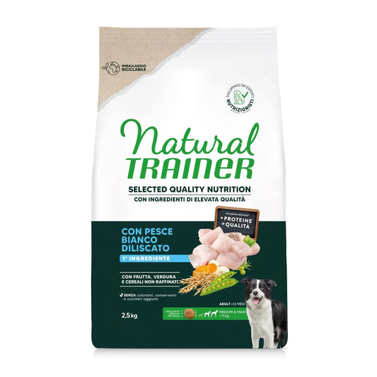 Natural Trainer Dog Selected Adult M/M Pesce Bianco 2,5kg