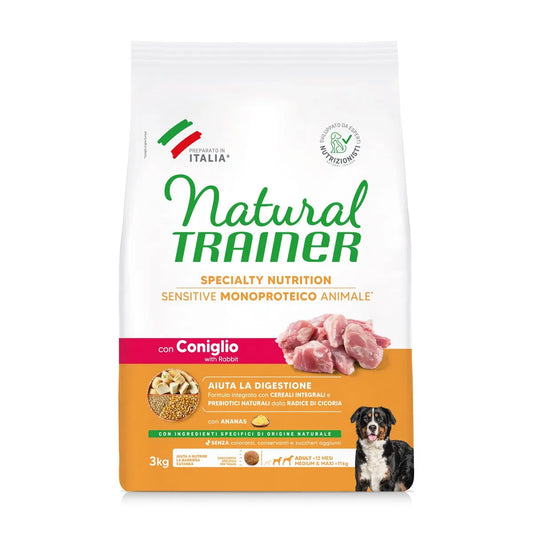 Natural Trainer Dog Sensitive Adult M/M Coniglio 3 Kg