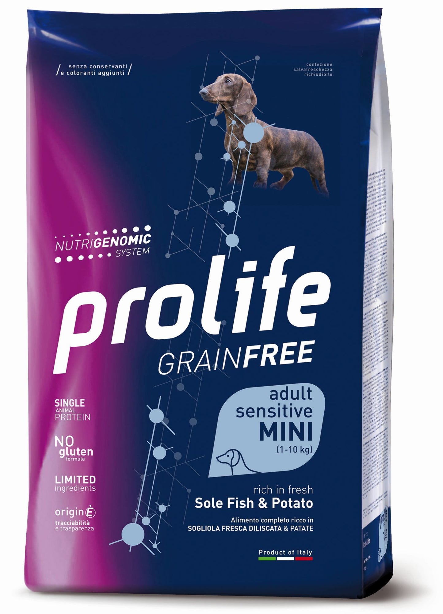 Prolife Dog Grain Free Sensitive Adult Sogliola Mini