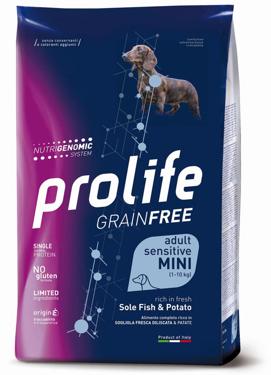 Prolife Dog Grain Free Sensitive Adult Sogliola Mini