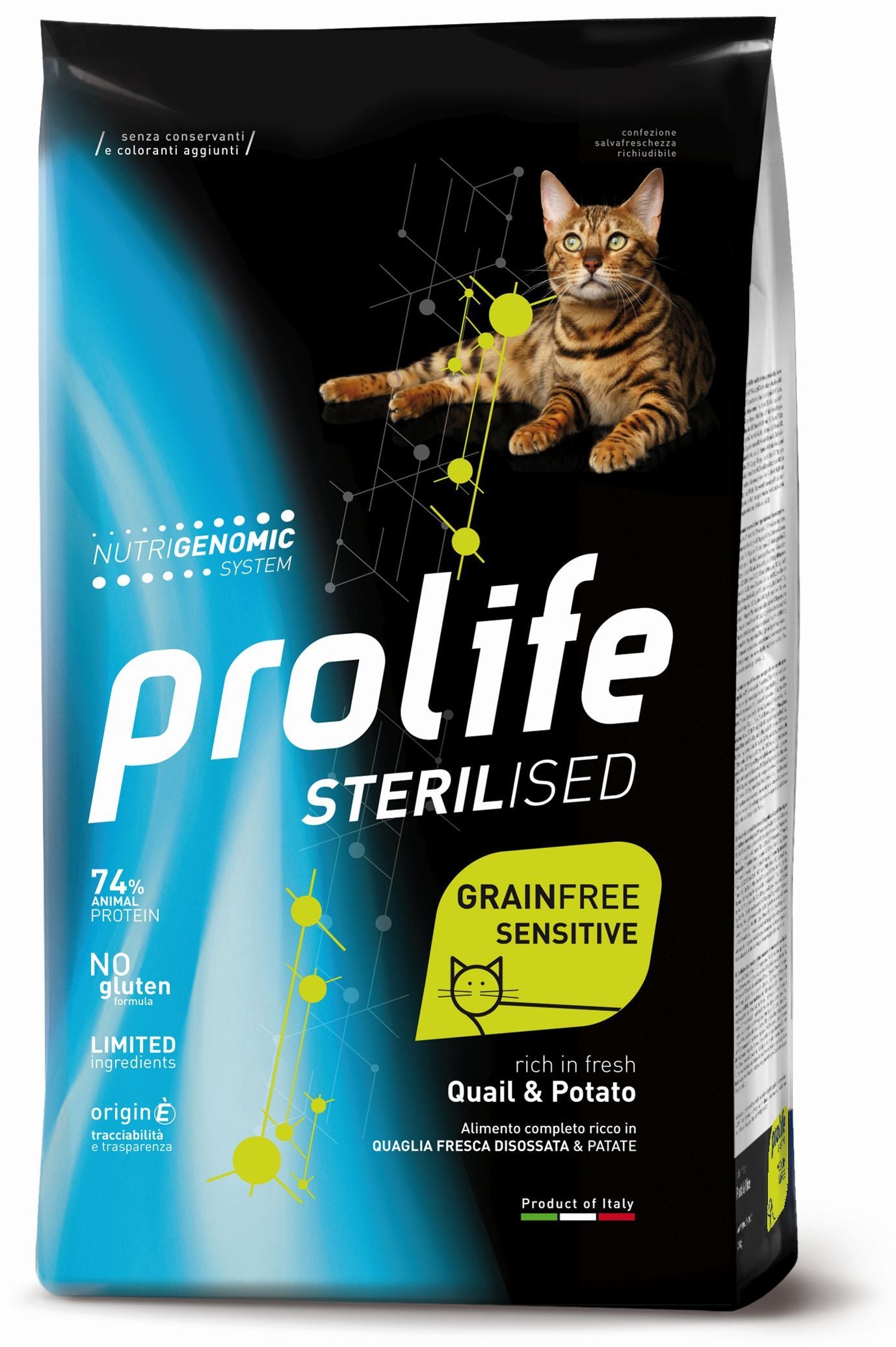 Prolife Cat Sterilizzato Grain Free Sensitive Adult Quaglia 1,5 Kg