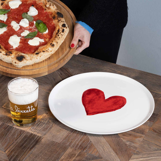 Piatto Pizza Cuore Acquerello Nuova Forma