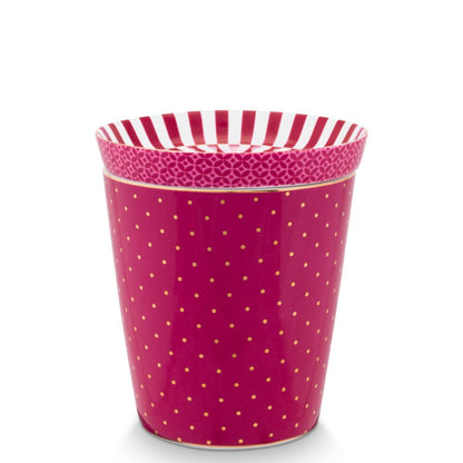 Set/2 Mug Piccolo Senza Orecchio Royal Pois & Tea Tip Rosa Scuro