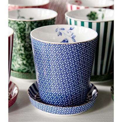 Set/2 Mug Piccola senza orecchio Piastrelle Reali e Tea Tip Blu