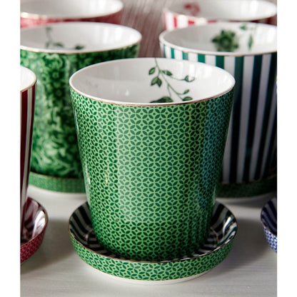 Set/2 Mug Piccola senza orecchio Piastrelle Reali e Tea Tip Verde