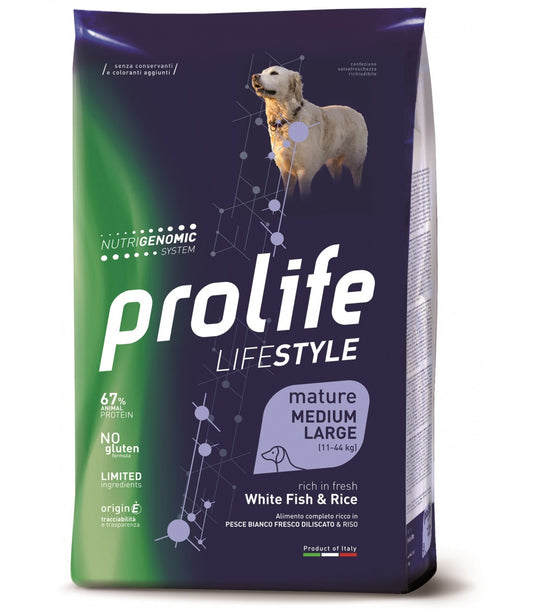 Prolife Dog Lifestyle Mature Pesce Bianco M/L 12 Kg