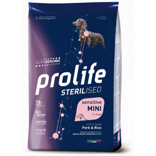 Prolife Dog Sterilizzato Sensitive Maiale Mini