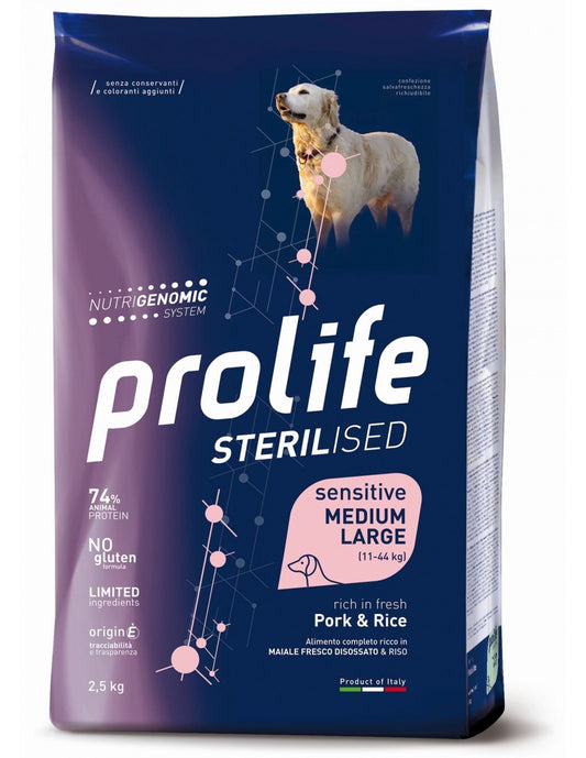 Prolife Dog Sterilizzato Sensitive Maiale M/L