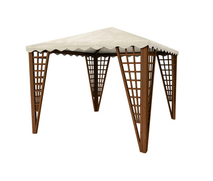Gazebo Jocker Pocket 300x300 cm Color Noce con copertura pvc