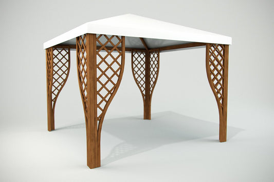 Gazebo Calice Pocket 300x300 cm Color Noce con copertura pvc