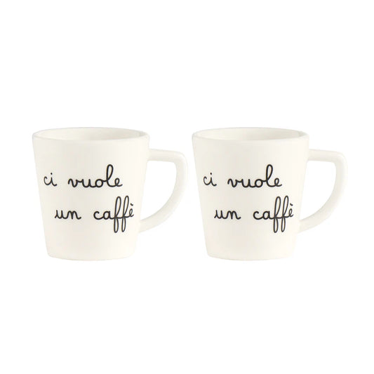 Set 2 tazzine espresso Ci vuole un caffè