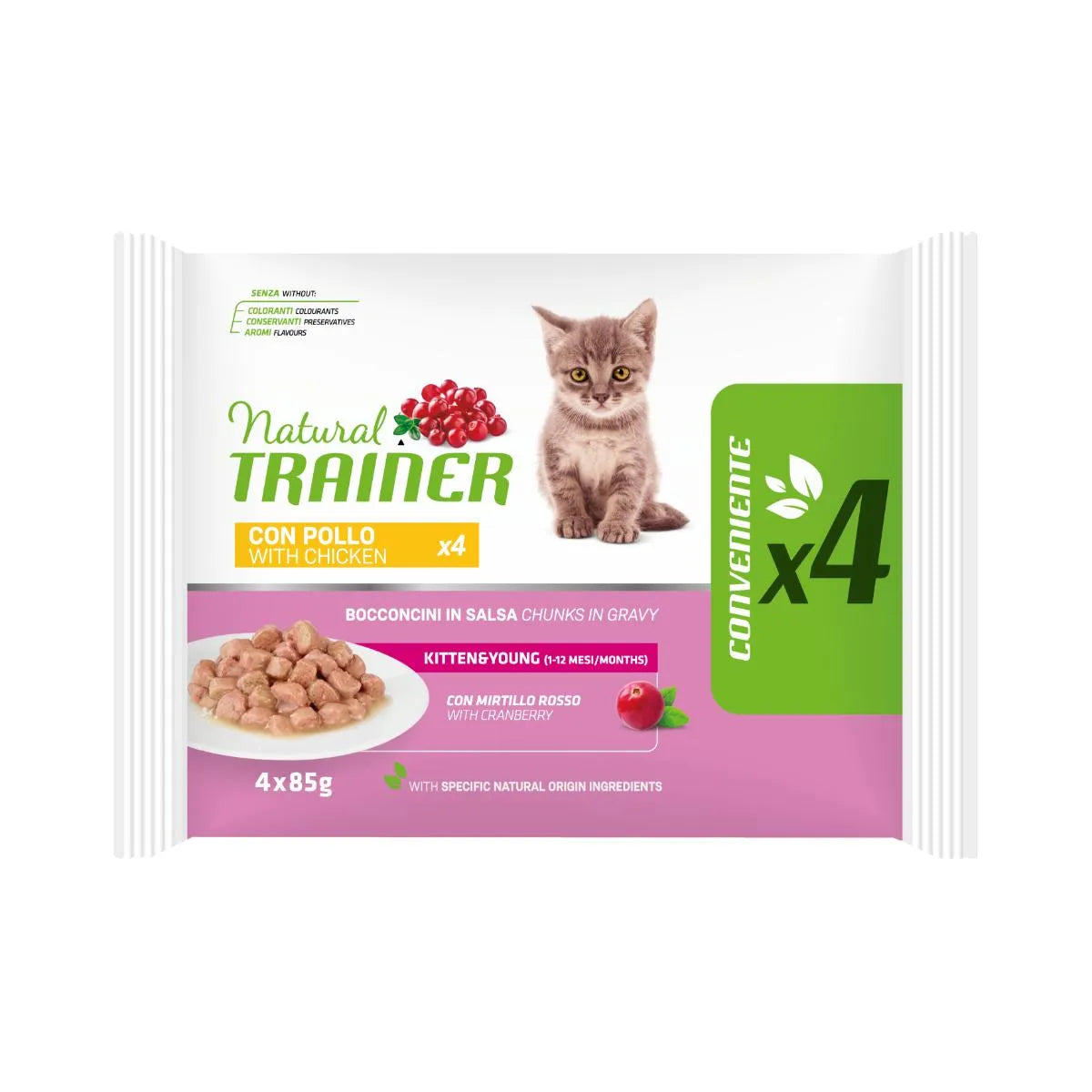 Natural Trainer Cat Kitten Pollo 85gx4